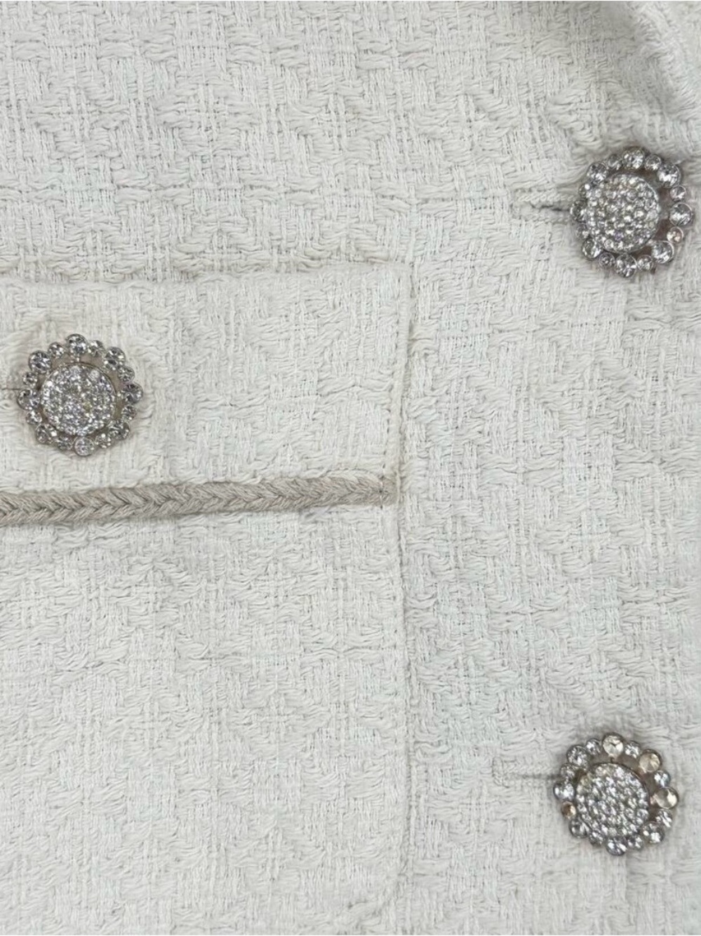 Zara Tweed Rhinetone Button Jacket - Picture 2 of 4